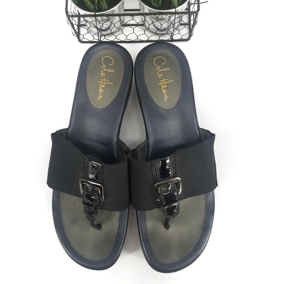 ❣SOLD❣Cole Haan Black Nike Air Slide Sandals - Picture 3 of 7